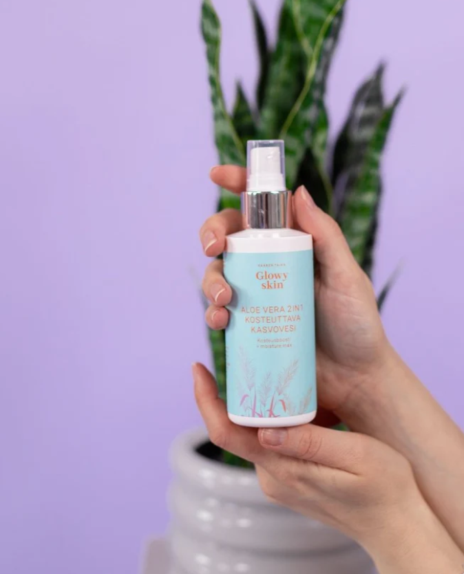 Aloe Vera 2 i 1 fuktgivande ansiktsvatten, inkl. havre & vitamin C, parfymfri, 96,5 % naturlig, vegan