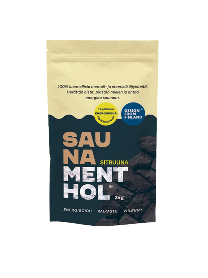 SAUNA MENTHOL - CITRON, 25g, räcker till ca 80 bastubad