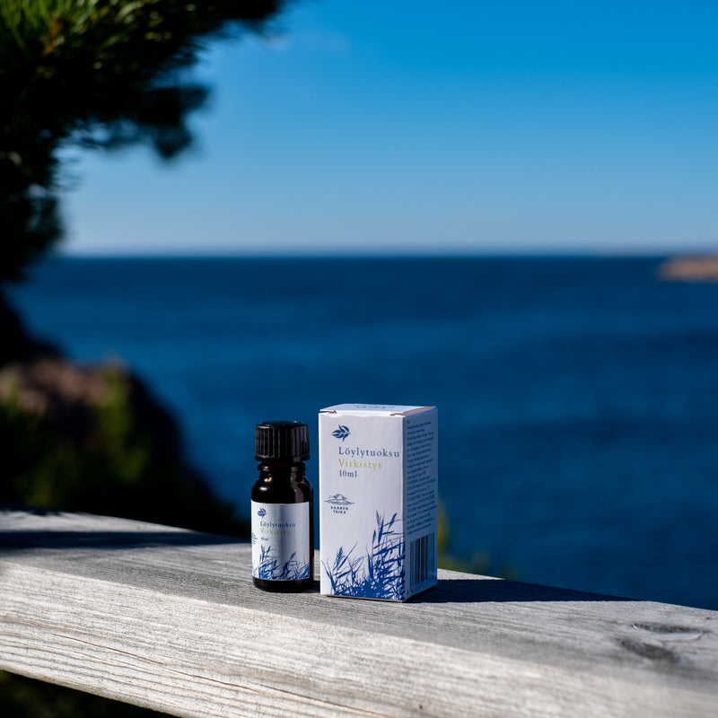 Bastudoft Virkistys, piggar upp stämningen, minskar stress, underlättar influensasäsongen - Vegansk, naturlig, 10ml